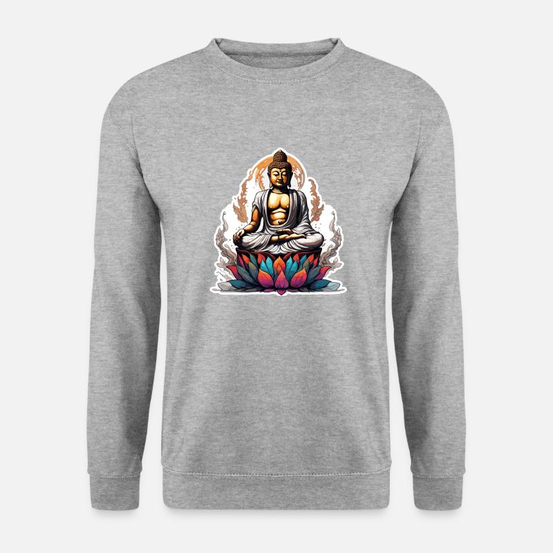 Buddha / Buddhismus / Glaube / Religion / Mantra - Unisex Pullover - Weißgrau meliert