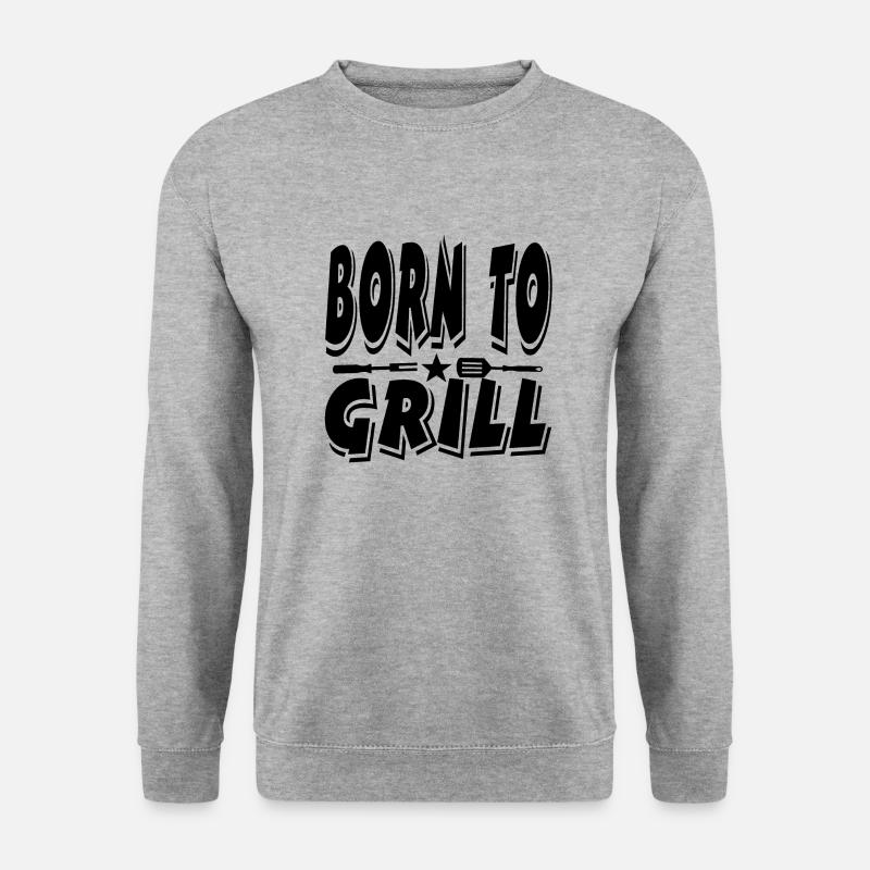 Grillen - Unisex Pullover - Weißgrau meliert