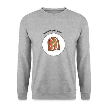 Le sandwich fonctionne toujours - Sweat-shirt Unisexe - gris chiné - Devant - Alina (178cm) & Michal (187cm)