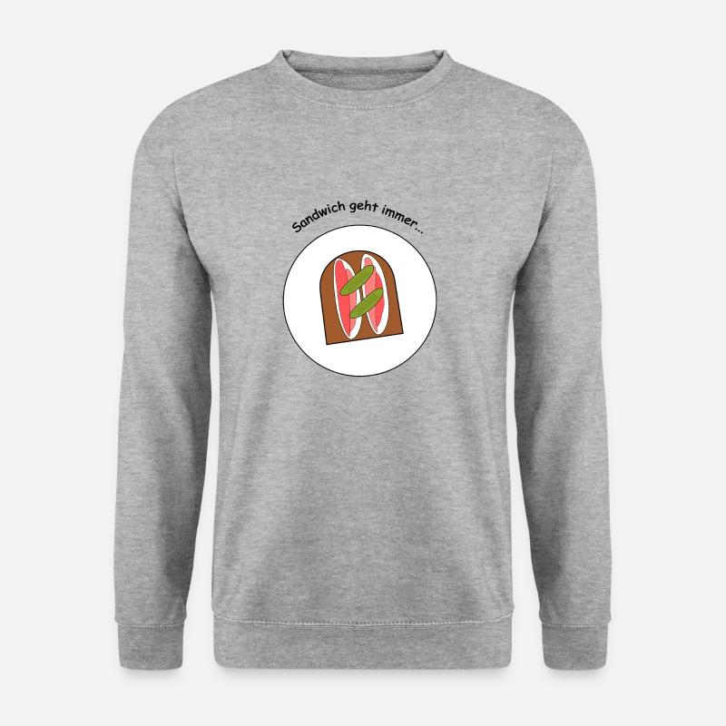 Sandwich geht immer - Unisex Pullover - Weißgrau meliert