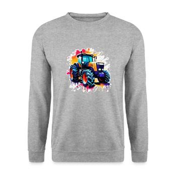 Tractor / Agriculture / Farmer / Field Work - Unisex Sweatshirt - salt & pepper - Front - Alina (178cm) & Michal (187cm)