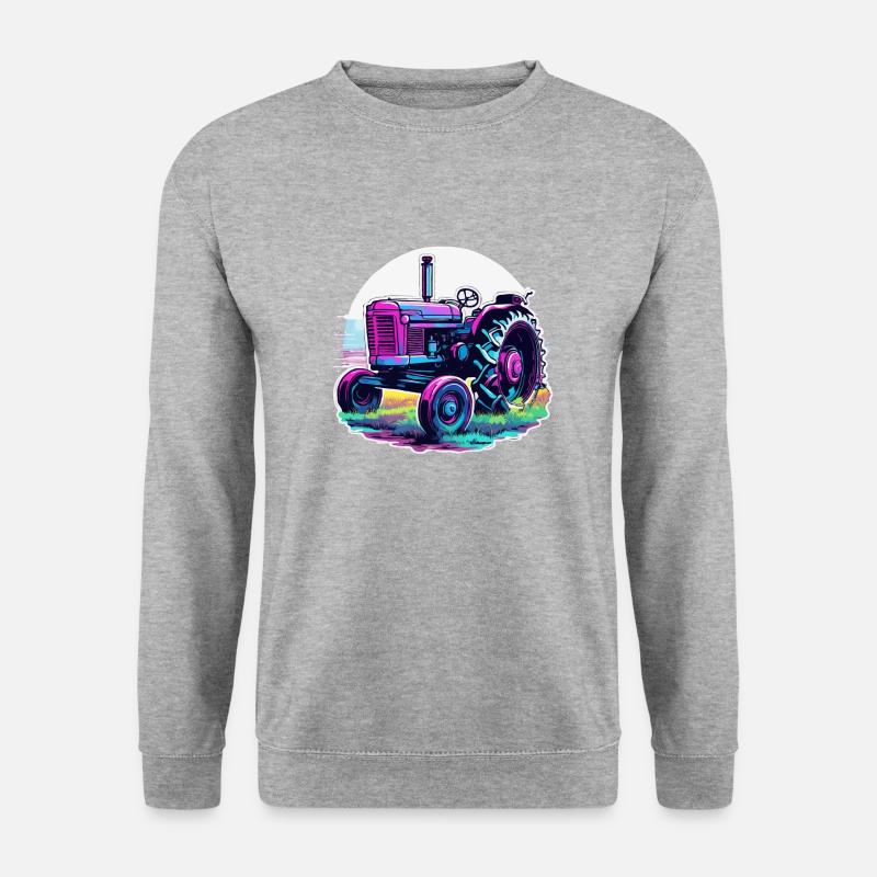 Traktor / Landwirtschaft / Bauer / Feldarbeit - Unisex Pullover - Weißgrau meliert