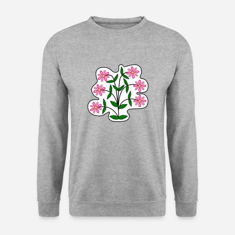 Gerbera Sticker - Unisex Pullover - Weißgrau meliert