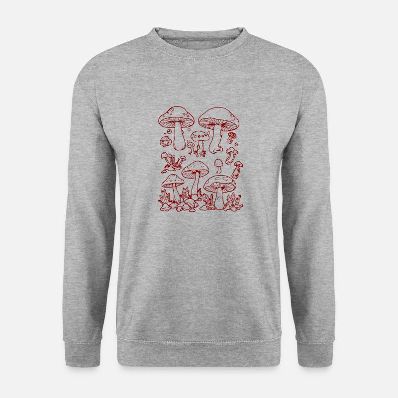 Pilze - Unisex Pullover - Weißgrau meliert
