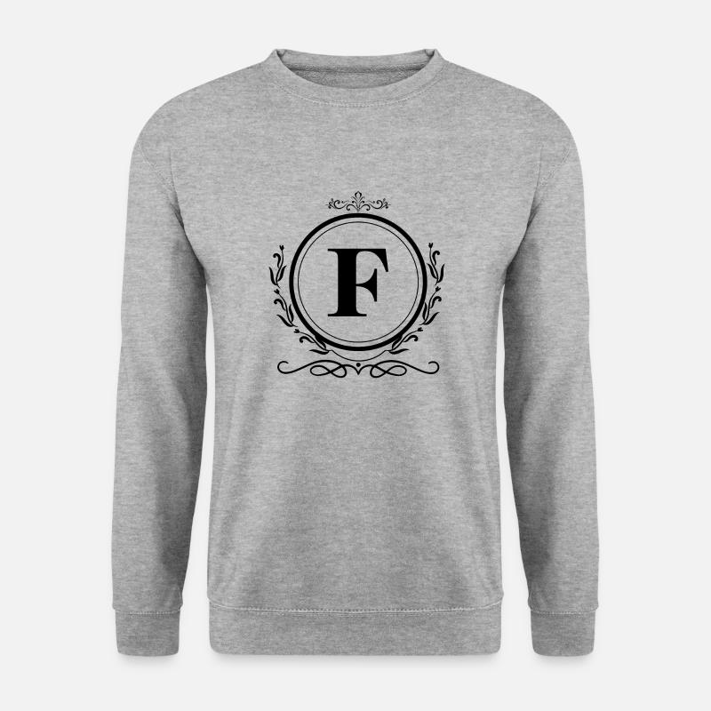 Buchstabe F Dekoration - Unisex Pullover - Weißgrau meliert