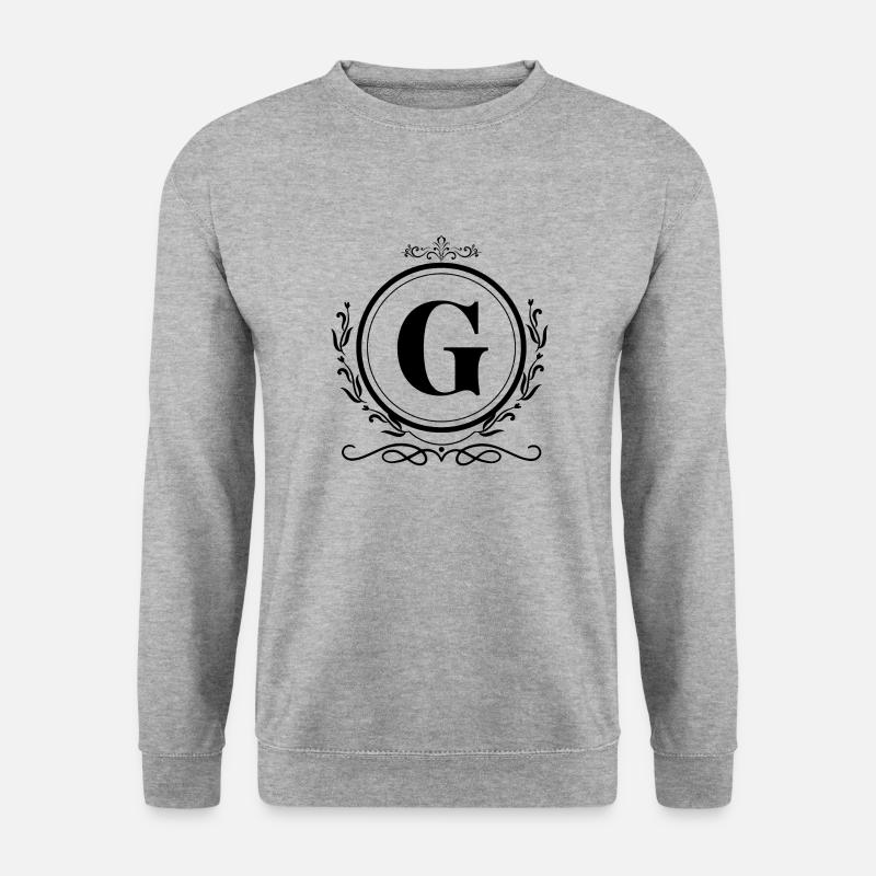 Buchstaben-G-Dekoration - Unisex Pullover - Weißgrau meliert