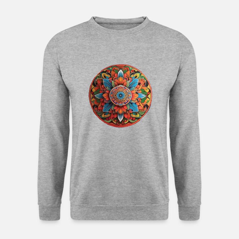 Mandala - Unisex Pullover - Weißgrau meliert