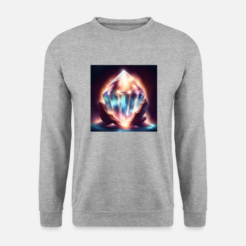 Klarer Kristall „Bergkristall“ - Unisex Pullover - Weißgrau meliert