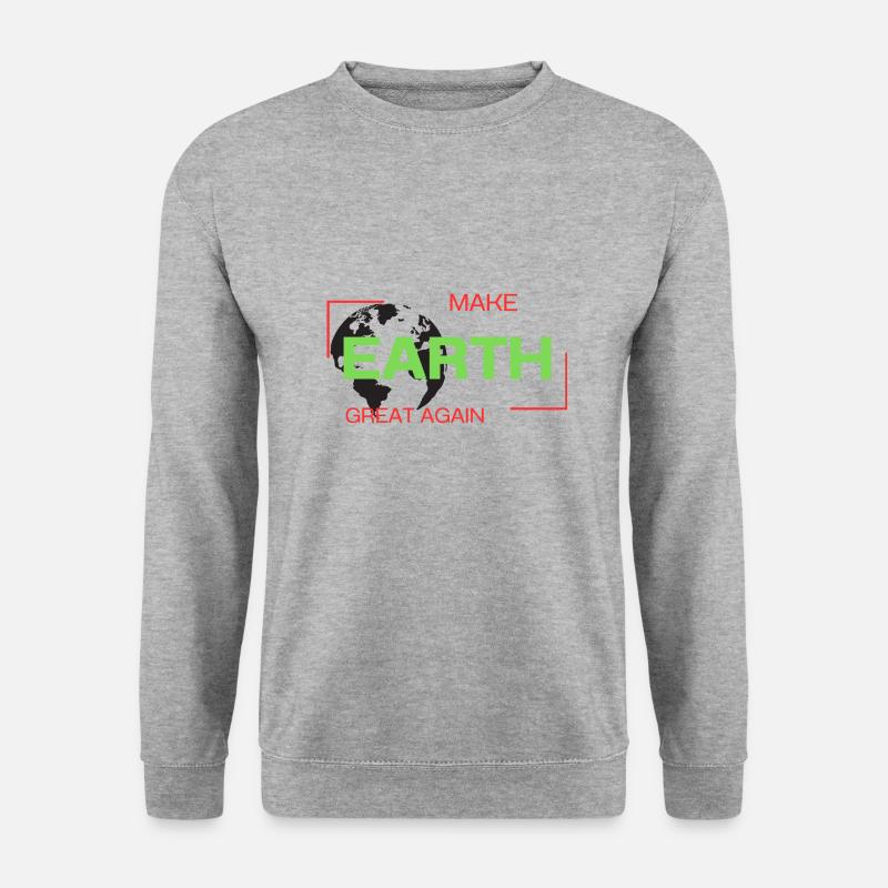 Make Earth Great Again - Unisex Pullover - Weißgrau meliert
