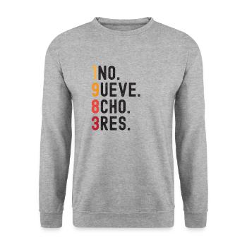 1983 41e anniversaire - Sweat-shirt Unisexe - gris chiné - Devant - Alina (178cm) & Michal (187cm)