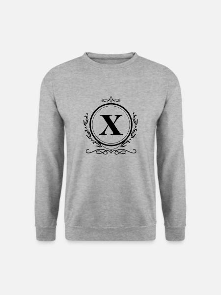 Buchstabe x Dekoration - Unisex Pullover - Weißgrau meliert