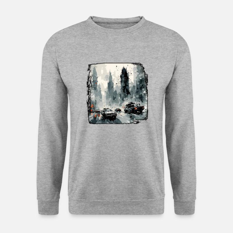 Apocalypse / Weltuntergang / Zerstörung / Anarchie - Unisex Pullover - Weißgrau meliert
