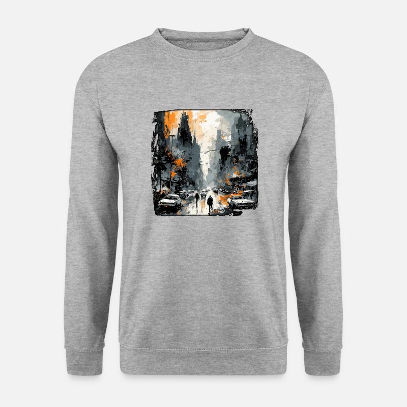 Apocalypse / Weltuntergang / Zerstörung / Anarchie - Unisex Pullover - Weißgrau meliert