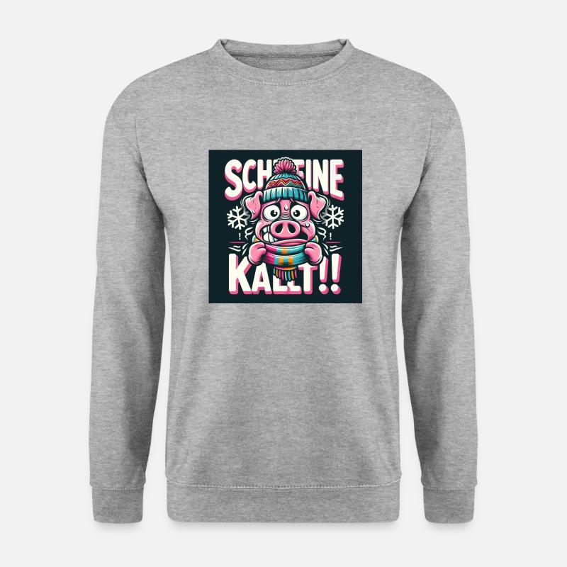 Schweinekalt! - Unisex Pullover - Weißgrau meliert