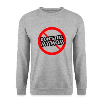 Erzähle es nicht Mama (english) - Unisex Pullover - Weißgrau meliert - Vorne - Alina (178cm) & Michal (187cm)