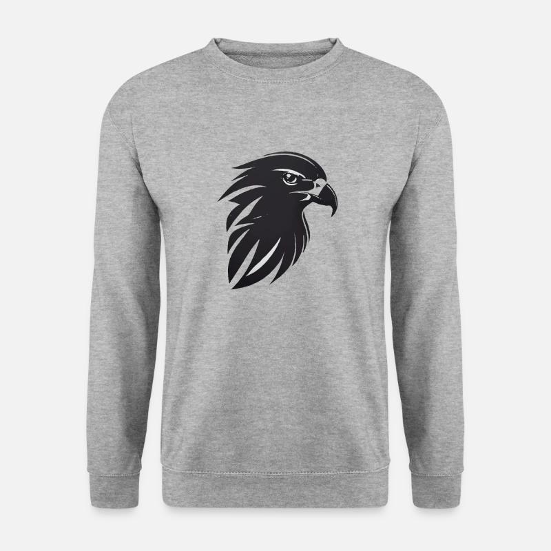 Adler Greifvogel Kopf - Unisex Pullover - Weißgrau meliert