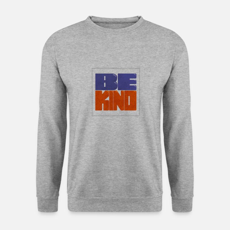 BE KIND - Unisex Pullover - Weißgrau meliert