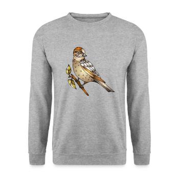 Colorful bird - Unisex Sweatshirt - salt & pepper - Front - Alina (178cm) & Michal (187cm)