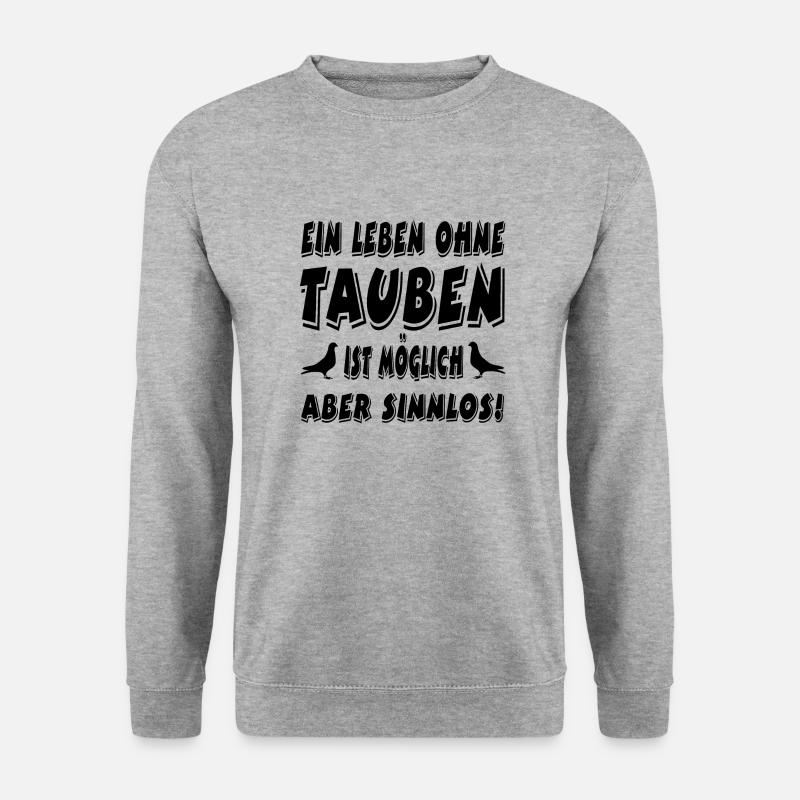 Tauben - Unisex Pullover - Weißgrau meliert