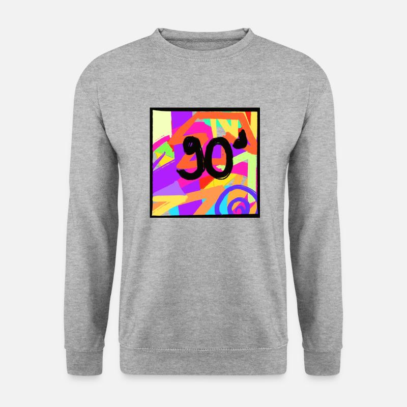 Design im Retro-Stil der 90er Jahre - Unisex Pullover - Weißgrau meliert