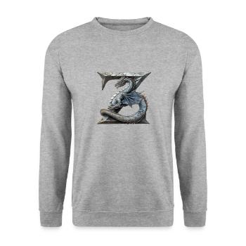 Letter "Z" in dragon design. - Unisex Sweatshirt - salt & pepper - Front - Alina (178cm) & Michal (187cm)