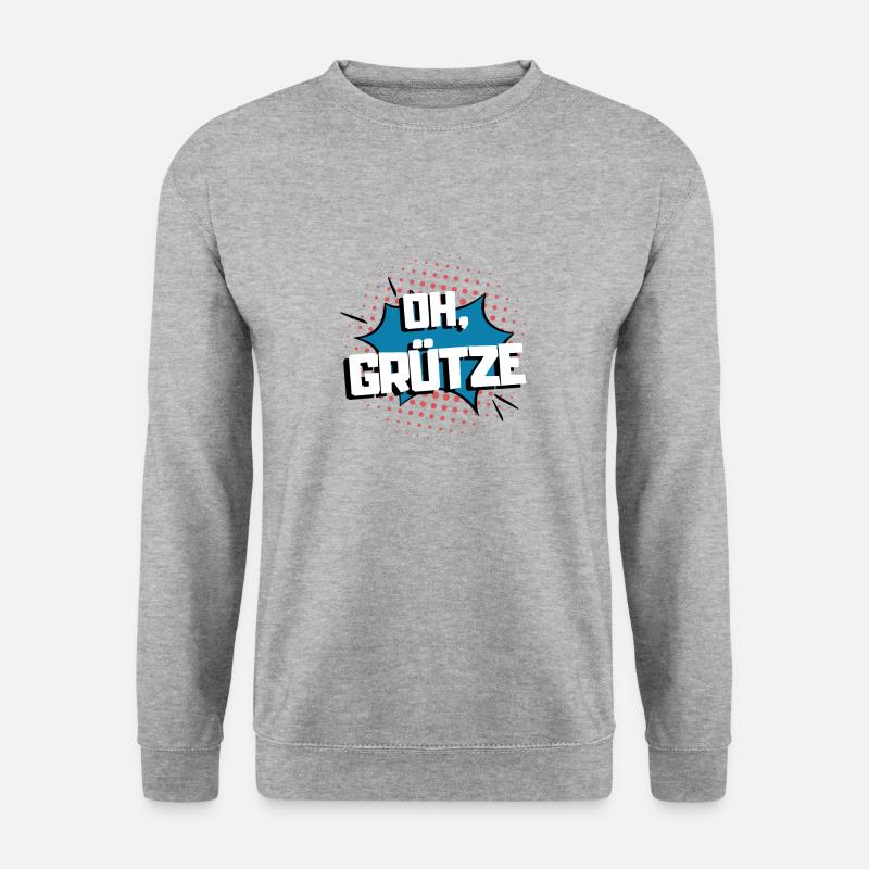 GRÜTZE - oh Grütze - Unisex Pullover - Weißgrau meliert