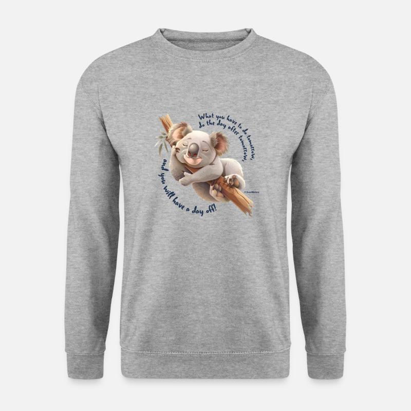 Fauler Koala-Bär - Unisex Pullover - Weißgrau meliert