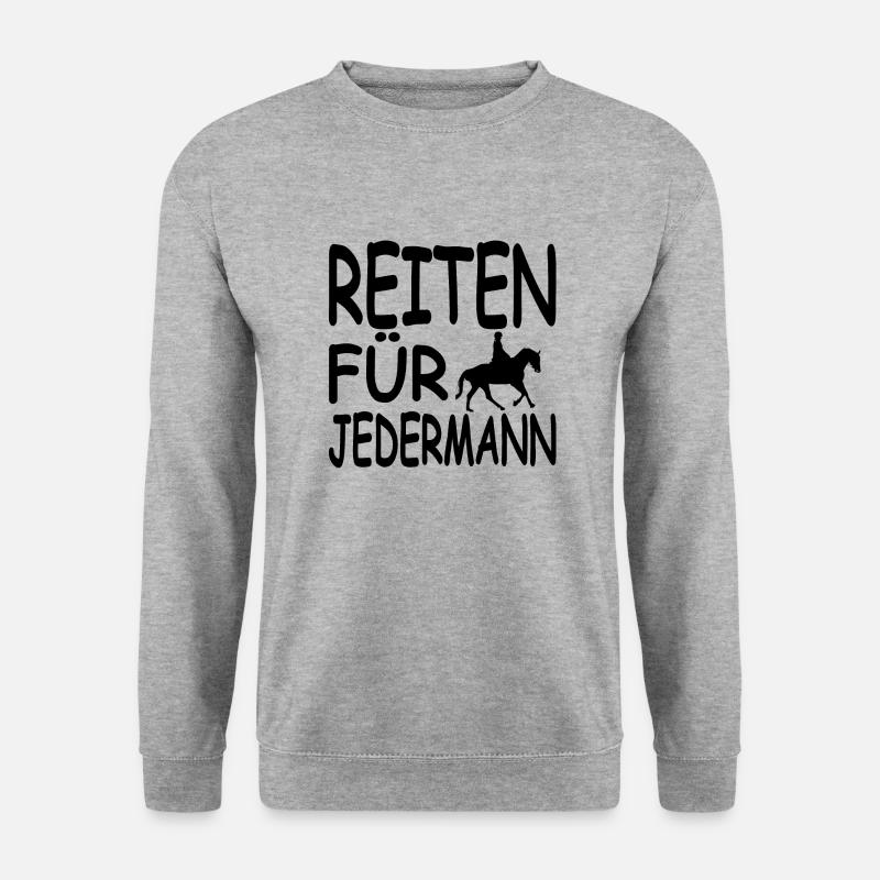Reiten - Unisex Pullover - Weißgrau meliert