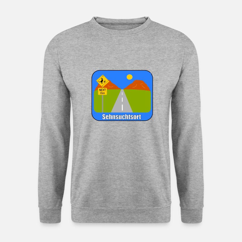 Sehnsuchtsort - Unisex Pullover - Weißgrau meliert