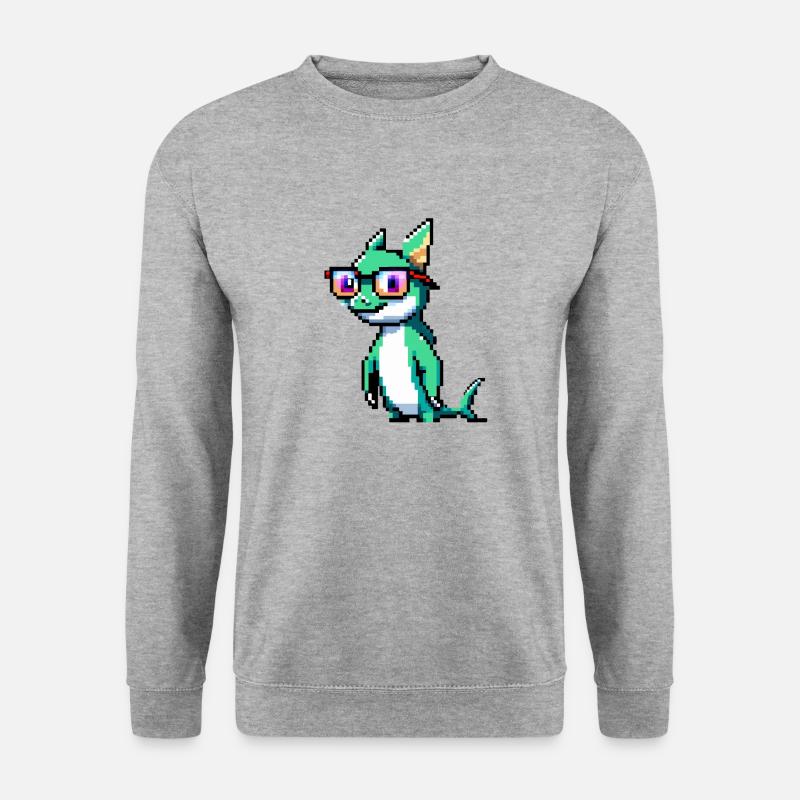 Pixer der Delfin - Unisex Pullover - Weißgrau meliert
