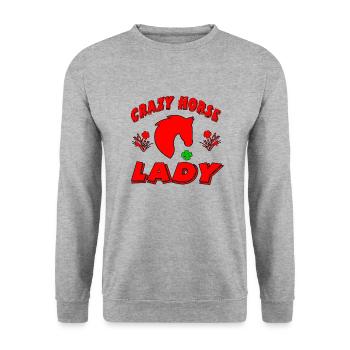 Horses - Unisex Sweatshirt - salt & pepper - Front - Alina (178cm) & Michal (187cm)