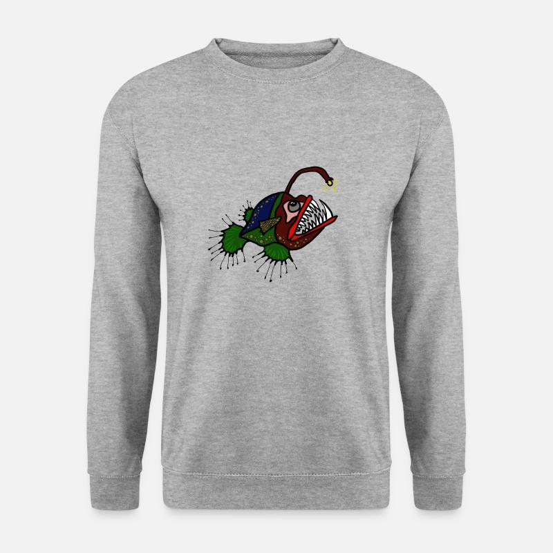 Anglerfisch - Unisex Pullover - Weißgrau meliert