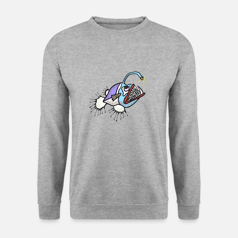 Anglerfisch - Unisex Pullover - Weißgrau meliert