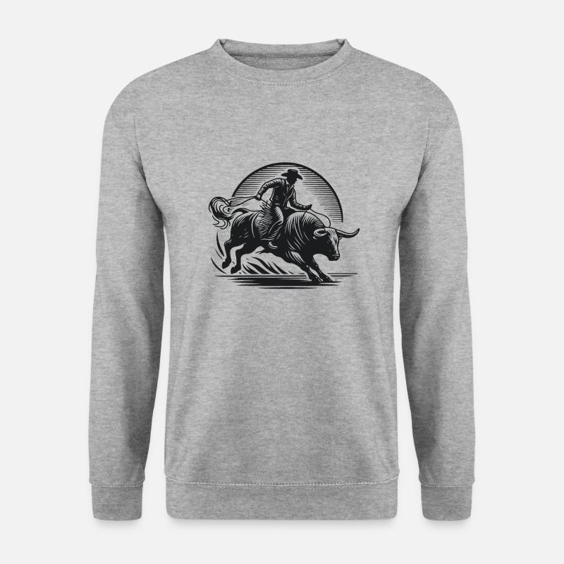 Texas Rodeo Cowboy - 1 - Unisex Pullover - Weißgrau meliert