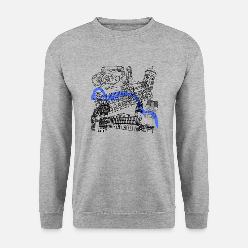 Mülheimer Wahrzeichen - Unisex Pullover - Weißgrau meliert