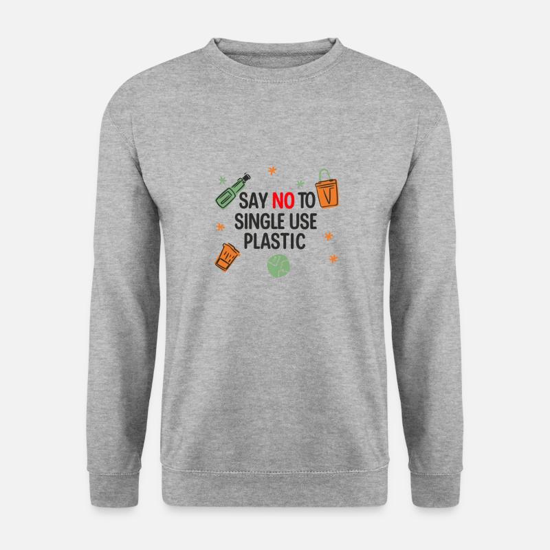 NO plastic - Unisex Sweatshirt - salt & pepper