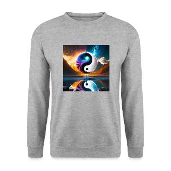 Firefly personne ying yang 1665 - Sweat-shirt Unisexe - gris chiné - Devant - Alina (178cm) & Michal (187cm)
