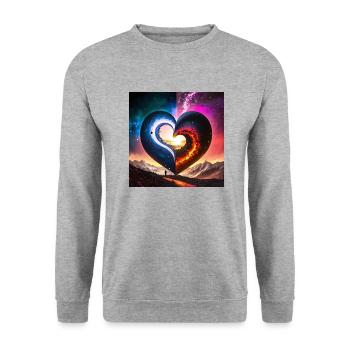 Firefly love ying yang - Unisex Sweatshirt - salt & pepper - Front - Alina (178cm) & Michal (187cm)