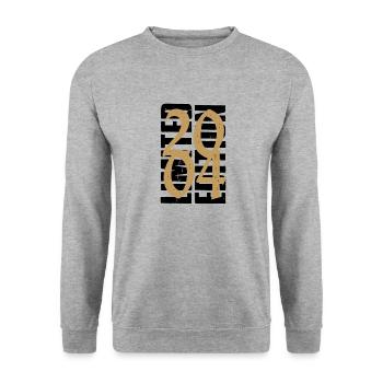 Millésime 2004 - Sweat-shirt Unisexe - gris chiné - Devant - Alina (178cm) & Michal (187cm)