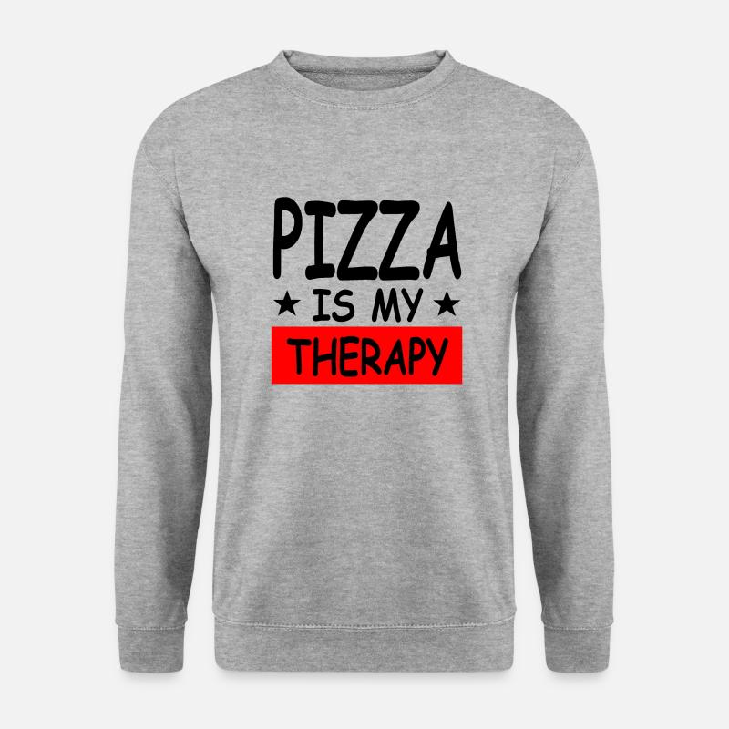 Pizza - Unisex Pullover - Weißgrau meliert