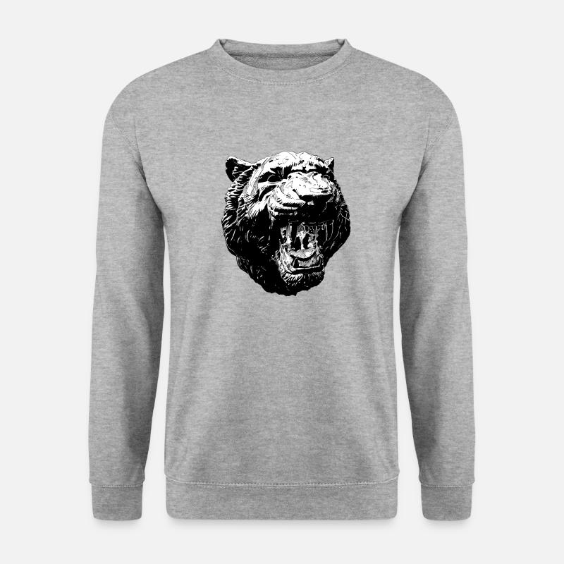 Tiger - Unisex Pullover - Weißgrau meliert