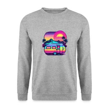 Camping-car / Camping-car / camping / Roadtrip / Voyage - Sweat-shirt Unisexe - gris chiné - Devant - Alina (178cm) & Michal (187cm)