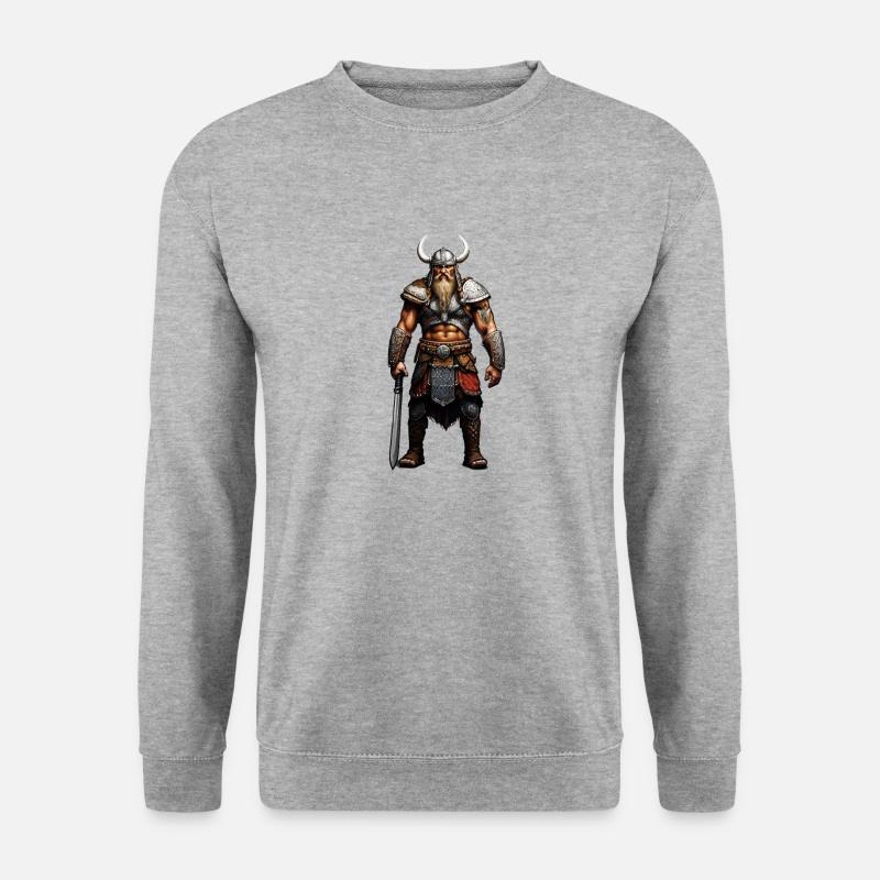 Wikinger Krieger Walhalla - Unisex Pullover - Weißgrau meliert