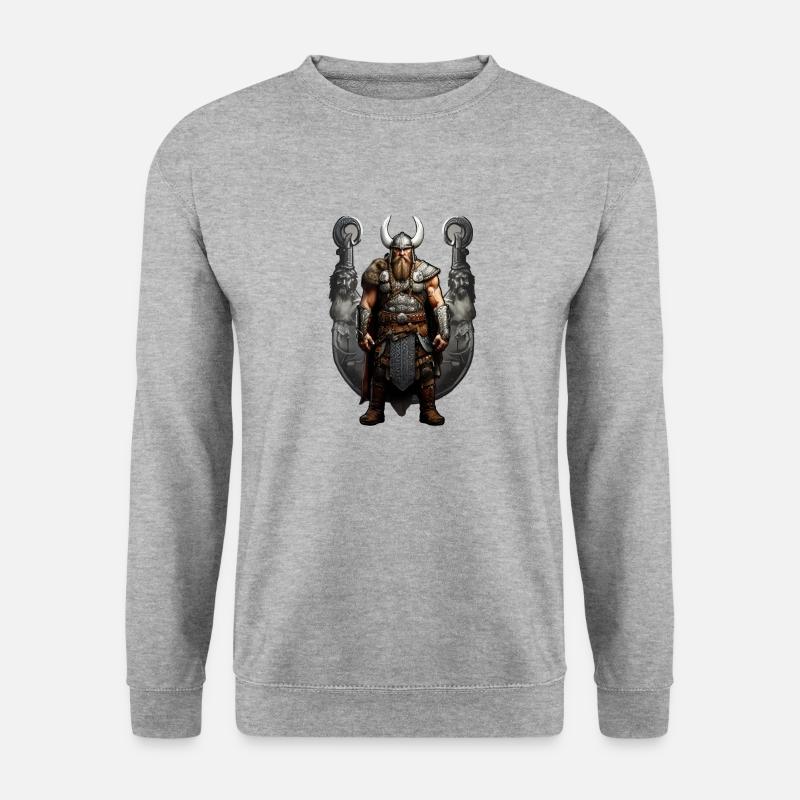 Wikinger Krieger Walhalla - Unisex Pullover - Weißgrau meliert