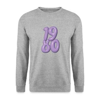 Vintage 1980 - Unisex Pullover - Weißgrau meliert - Vorne - Alina (178cm) & Michal (187cm)
