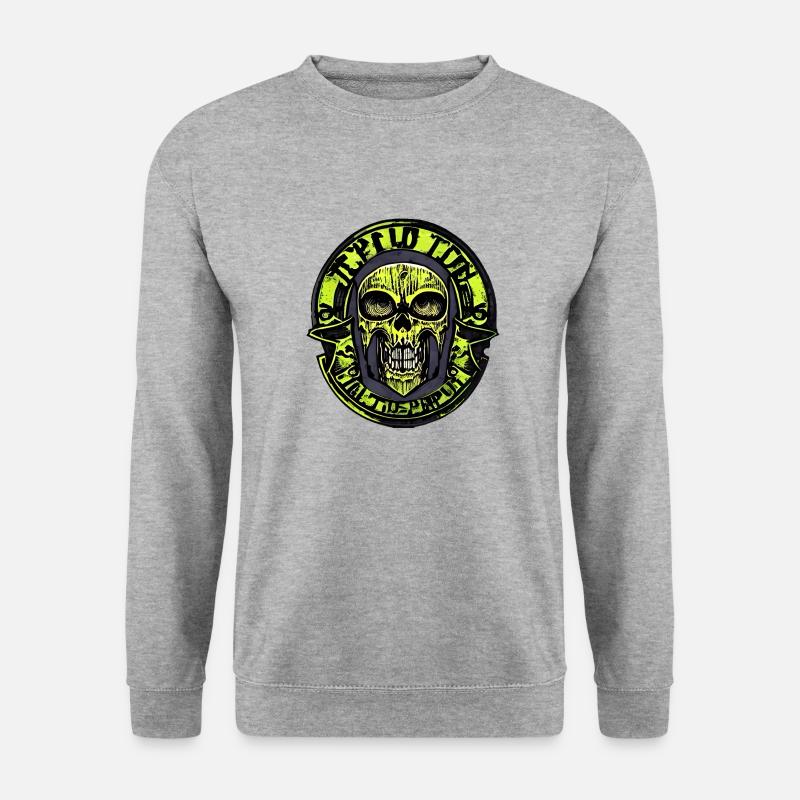 Totenkopf - Unisex Pullover - Weißgrau meliert