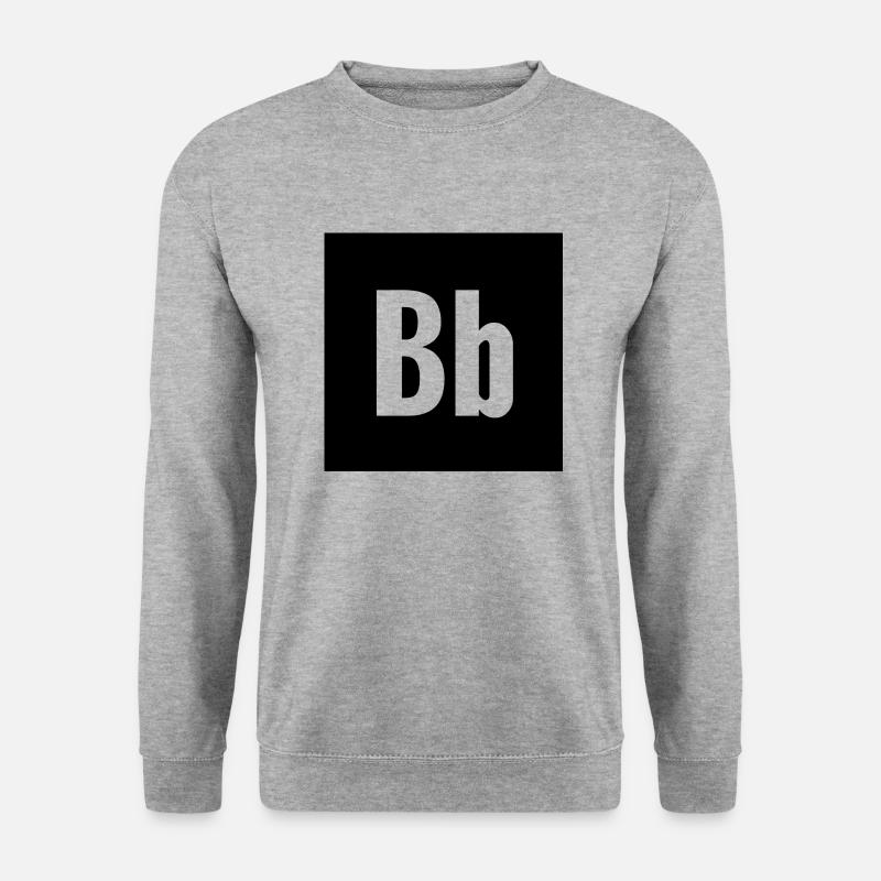 Buchstabe B - Unisex Pullover - Weißgrau meliert