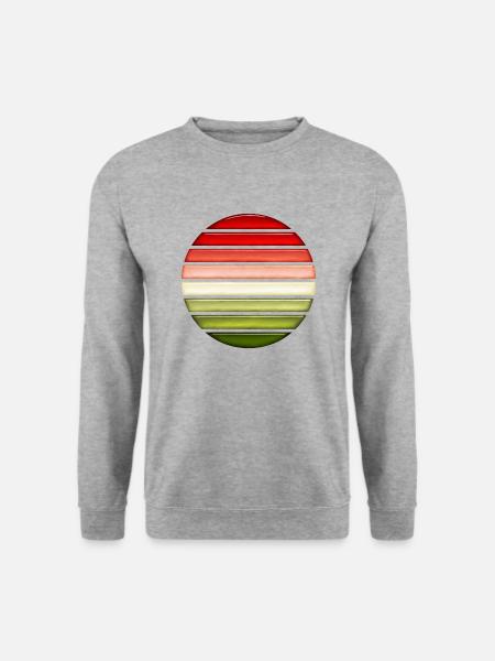 Wassermelone retro Sonnenuntergang Glas Design - Unisex Pullover - Weißgrau meliert