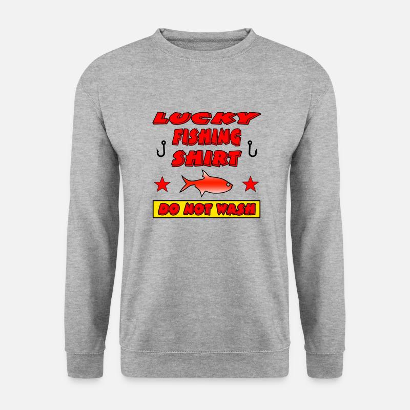 Angeln - Unisex Pullover - Weißgrau meliert