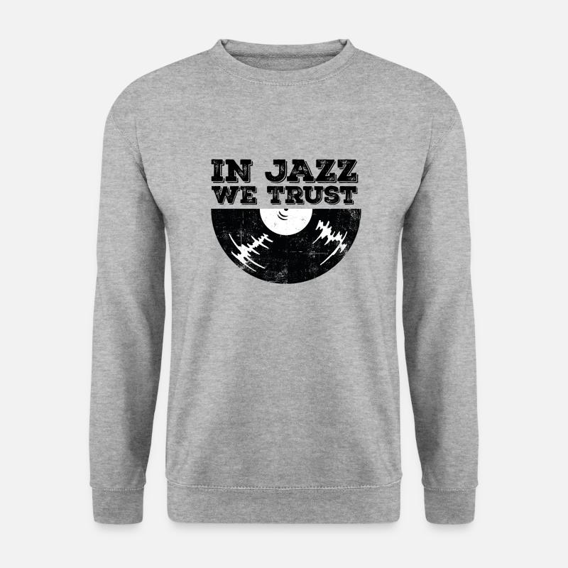 In Jazz we Trust - Unisex Pullover - Weißgrau meliert